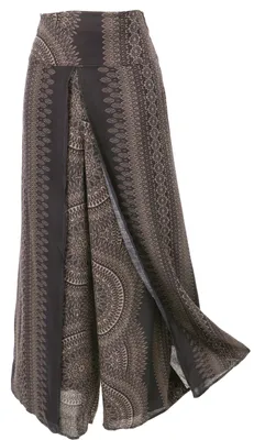 Produktbild von Palazzohose, Offene Boho Sommerhose, Hosenrock - Taupe, Damen, Braun, Viskose, Hosen