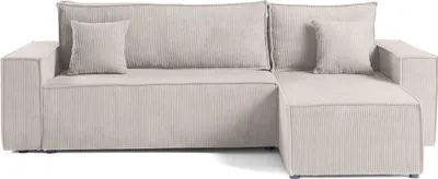 Image de Best Mobilier Cezanne - canapé d'angle réversible - 4 places - convertible avec coffre - en velours côtelé , Beige