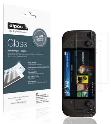 Produktbild von 2x Schutzfolie für Velvet Steam Deck OLED - Anti-Shock 9H Folie dipos Glass Kunststoffglas