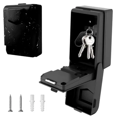 Produktbild von Schlüsseltresor mit Beleuchteten Zahlencode Aussen, Schlüsselsafe Robust Schlüsselbox Groß Schlüsselkasten Wetterfest Schlüsseltresor mit Code für für Außen Zuhause Auto Büro Garage Schul (Schwarz)
