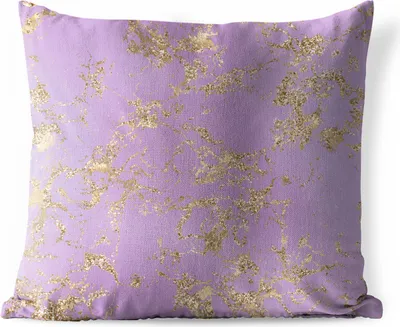 Produktbild von MuchoWow® Outdoor Kissen - Marmor - Lila - Gold - 45x45 cm - Wetterfest - Lounge Kissen - Fotokissen - Dekoratives Kissen