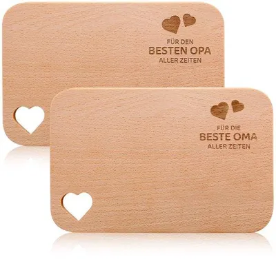 Immagine prodotto di Tagliere da colazione in legno con incisione per la nonna e il nonno