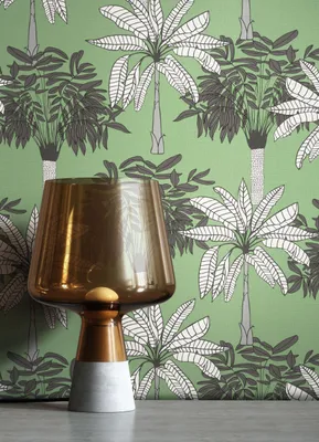 Produktbild von NEWROOM Tapete Grün Vliestapete Dschungel - Mustertapete Modern Weiß Grau Palmen Bananenblatt Dschungeltapete Floral Blumentapete