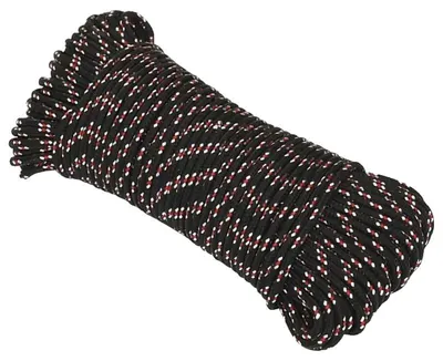 Produktbild von Bootsseil, 4 mm Durchmesser, 100 m Länge, Schwarz