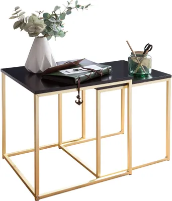 Produktbild von WOHNLING Satztisch Beistelltisch Couchtisch Set Metalltisch Ablagetisch modern