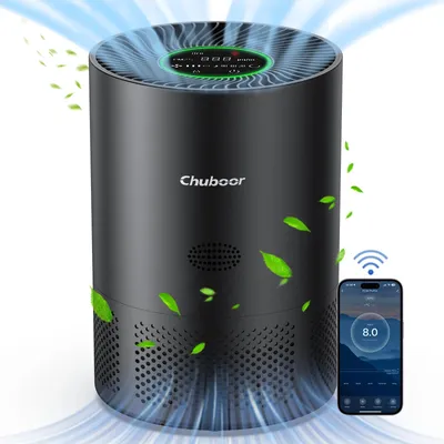 Image de Purificateur d'air - PJ01, filtre HEPA H13 - Contrôle via Wi-Fi/application - Capteur PM2.5 - CADR 185 m³/h - Convient pour les pièces de 31 à 40 m² - Fonctionnement silencieux : 25 dB - Noir