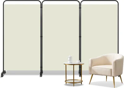 Produktbild von Izrielar Paravent auf Rollen 3 teilig Beige 263x180 cm Outdoor Raumteiler Garten Spanische Wand Trennwand Raumtrenner