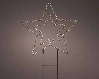 Produktbild von LED Gartenstecker Stern Outdoor 38cm Metall Schwarz / Warmweiß