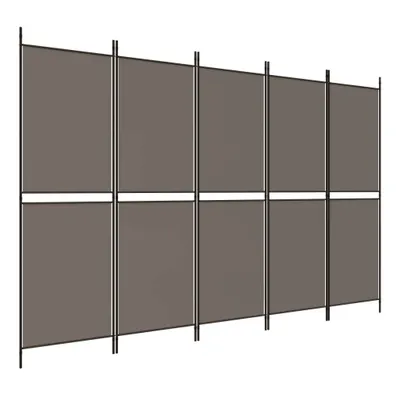 Image de vidaXL Paravent Anthracite 5 pièces 250x220 cm Tissu