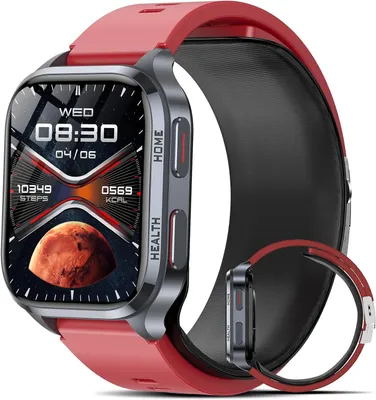 Produktbild von 2025 Smartwatch Herren mit Luftpumpen-Blutdruckmessung Gesundheitsuhr 24/7 SpO2/Herzfrequenz/Urinsäure Blutfett Schlaf Körpertemperatur SOS Bluetooth