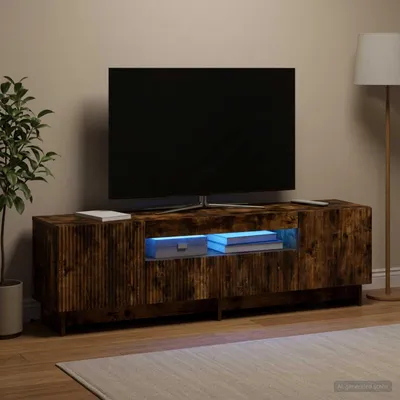 Obrázek produktu pro Maison Exclusive – Skříňka pod televizor LED, rozměry 153 x 35 x 43 cm, materiál: dřevotříska, Imitace: dub sonoma