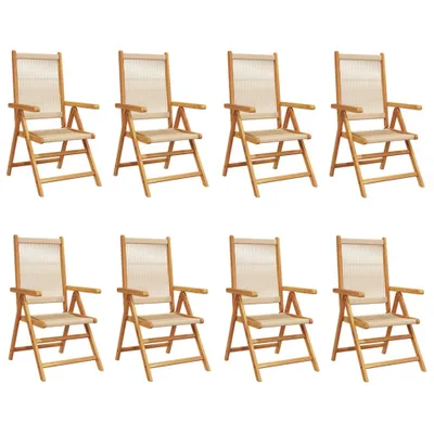 Produktbild von Gartenstuhl Verstellbar 8 Stk. Beige Massivholz Akazie