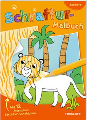 Immagine prodotto di Libro da colorare con tratteggi. Animali dello zoo