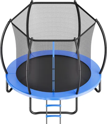 Zdjęcie produktu dla Trampolina ogrodowa SucceBuy 244 x 244 cm z siatką zabezpieczającą i wzmocnioną wyściółką, certyfikat ASTM, solidna trampolina, maks. obciążenie 120 kg, trampolina ogrodowa dla dzieci