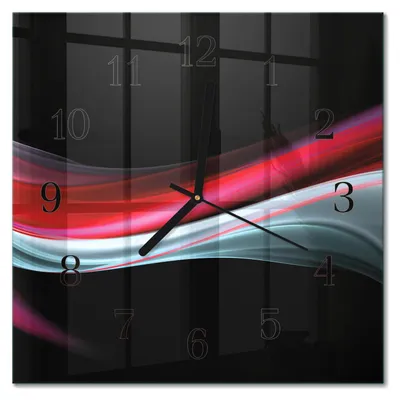 Produktbild von Tulup Glasuhr Wanduhr Küchenuhr Echt-Glas 30x30 cm Modern Dekorativ Geräuschlos Schwarzen Zeigern - Abstraktion