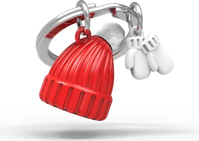 Produktbild von Schlüsselanhänger Hat & Gloves, rot & weiß