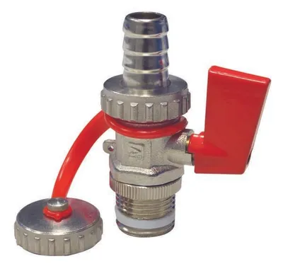 Image de Vanne de vidange nickelée pour le remplissage et la vidange des installations KFE de 1/2 pouce