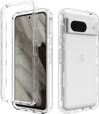 Image de Coque Google Pixel 8, coque arrière transparente hybride, bumper TPU robuste, coque antichoc pour Google Pixel 8