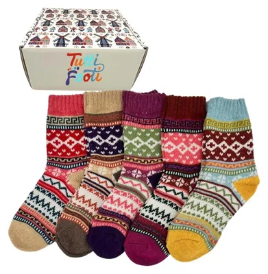 Produktbild von Solidchoice – Warmer Wintersocken-Set, 5 Paar für Damen, Größe 35-38