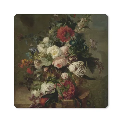 Produktbild von MuchoWow® Mauspad Mousepad Stilleben mit Blumen - Gemälde von Harmanus Uppink 30x30 cm - Mousepads - Maus Mat - Pad - Mausunterlage - Gaming