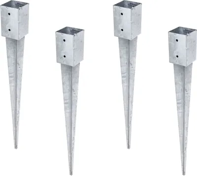 Produktbild von Alberts 4x Einschlag-Bodenhülse für Rund- oder Vierkantholzpfosten feuerverzinkt 91 x 91 mm Gesamtlänge 900 mm