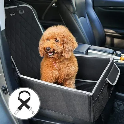 Produktbild von Wasserdichtes, klappbares Hundeauto-Sitz für kleine Hunde, 60x43x19cm, schwarz