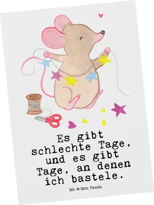 Produktbild von Mr. & Mrs. Panda Postkarte Maus Basteln - Weiß - Geschenk, Kreatives, Postkarten, Ansichtskarten, Ansichtskarte, DIY, Fotokarte, Grußkarte