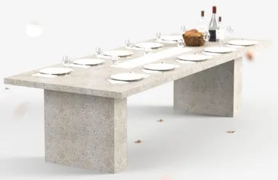 Produktbild von Casa Padrino Luxus Esstisch mit Bioethanol Kamin 300 x 115 x H. 75 cm - Verschiedene Farben - Esszimmertisch - Gartentisch - Esszimmer Möbel - Garten Möbel - Luxus Möbel - Luxus Einrichtung