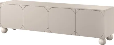 Produktbild von Wohnzimmer-Lowboard mit 200 cm Breite in kaschmir matt, Kugelfüße, 4 Türen, 2 Schubladen - SPLIT-141
