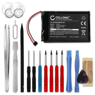 Produktbild von CELLONIC 1x Akku für Navigation Kompatibel mit Garmin Nuvi 2599LMTHD, Nuvi 2589LMT, nüvi 2595LMT, AI32AI32FA14Y - (1000mAh, 3.7V) + Werkzeug-Set