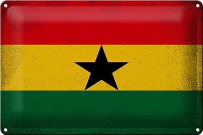Produktbild von Blechschild Flagge Ghana 30x20cm Flag of Ghana Vintage