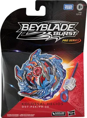 Produktbild von Beyblade Burst Pro Series, Kolossal Helios D07-PSK/PR-30, Rotationsshirt mit Launcher, F7802 Hasbro