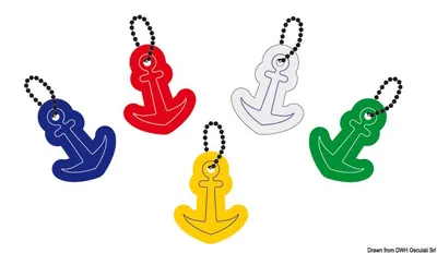 Image de Porte-clés en caoutchouc souple Ancre rouge , 10 pièces