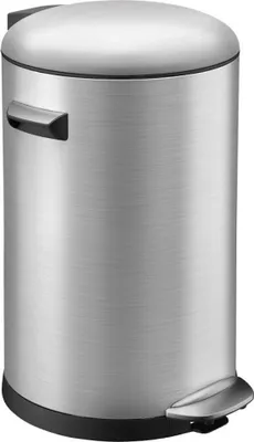 Produktbild von Retro Treteimer mit markanten Griffen und Kugelkappe | 20 Liter, HxØ 48,5x29,2cm | Kunststoff-Inneneimer | Silber
