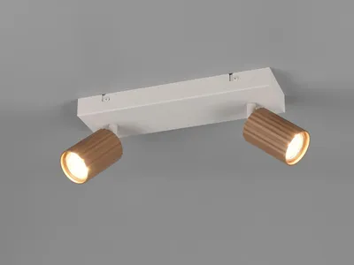 Produktbild von Moderner LED Deckenstrahler 2-flammig Grau, Spots Coffee für Schlafzimmer & Flur