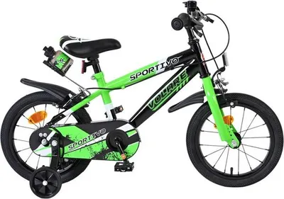 Produktbild von Volare Sportivo Kinderfahrrad - Jungen - 14 Zoll - Grün Schwarz - Zwei Handbremsen