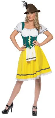Produktbild von Smiffys Beer Fest Costume, Female, Yellow Halloween und Karneval