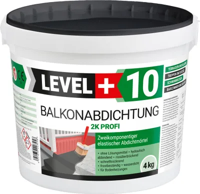 Produktbild von Balkonabdichtung 2K, 4 kg, Terrasse, Balkone, Keller, Dusche, Bad, Schwimmbäd, Dichtschlämme, Abdichtung RM10