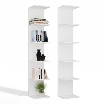 Produktbild von 6P WHITE HIGH 180 Cm 6 Fachböden Bücherregale Aktenordner Büro Ausstellungsraum