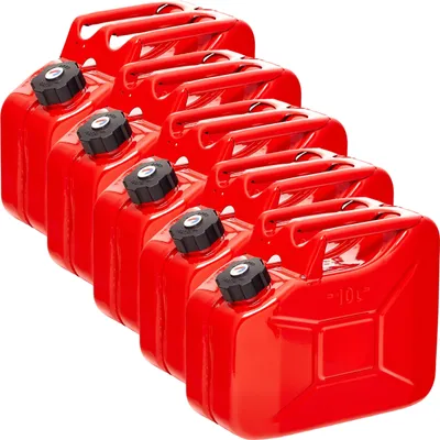 Produktbild von Oxid7® by BW Kraftstoffkanister Metall Benzinkanister 5x 10 Liter mit Schraubverschluss - Rot RAL 3000 - UN-Zulassung - Hergestellt in Europa