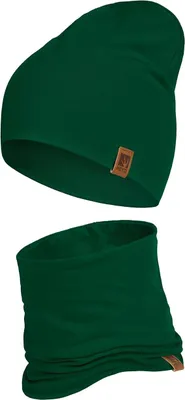 Immagine prodotto di Set bambini berretto e sciarpa tubolare HEYO in cotone morbido verde - Taglia 48-56