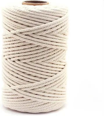 Produktbild von Makramee Garn Baumwolle Schnur zum -5mm×100 m- Faden - 100% natürliche Baumwolle