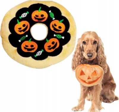 Obrázek produktu pro Hračka pro psy DONUT pro maskota HALLOWEEN s pískátkem ideální na párty