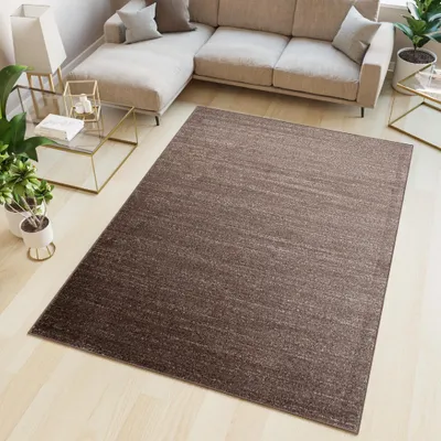 Immagine prodotto di Tappeto soggiorno camera da letto a pelo corto moderno design screziato marrone scuro ÖKOTEX 120 x 170 cm