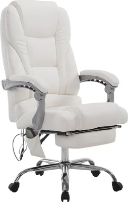 Obrázek produktu pro Masážní kancelářská židle, ergonomická židle, 7bodová masáž, naklápěcí a nastavitelná | barva: bílá