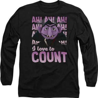 Produktbild von Sesame Street - "Ah! Ah! Ah!" T-Shirt für Herren/Damen Uni, Langärmlig TV29506 (S) (Schwarz)