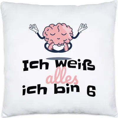 Produktbild von Ich Weiß Alles Ich Bin 6 Kissen Inkl. Füllung Geschenkidee 6. Geburtstag Humorvoll Sarkastisch