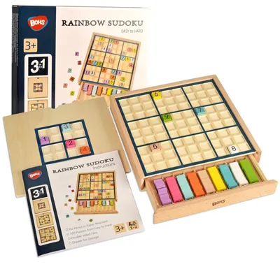 Zdjęcie produktu dla Drewniana układanka Sudoku dla dzieci - 3 w 1