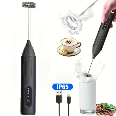 Produktbild von Milchaufschäumer Stab - elektrisch mit 3 Modi, 11000RPM, USB Wiederaufladbar, geräuscharmer Mixer, Milch Frother für Cappuccino, Latte,Mokka,Macchiato