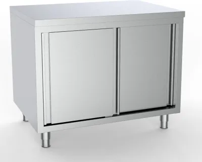 Produktbild von CHEFGASTRO 600 Arbeitstisch Edelstahl Schiebetüren 1200 BxTxH 1200x600x850 mm